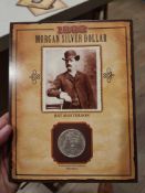 1882 Uncirculated Morgan Dollar and Bat Masterson Stamp and Facts