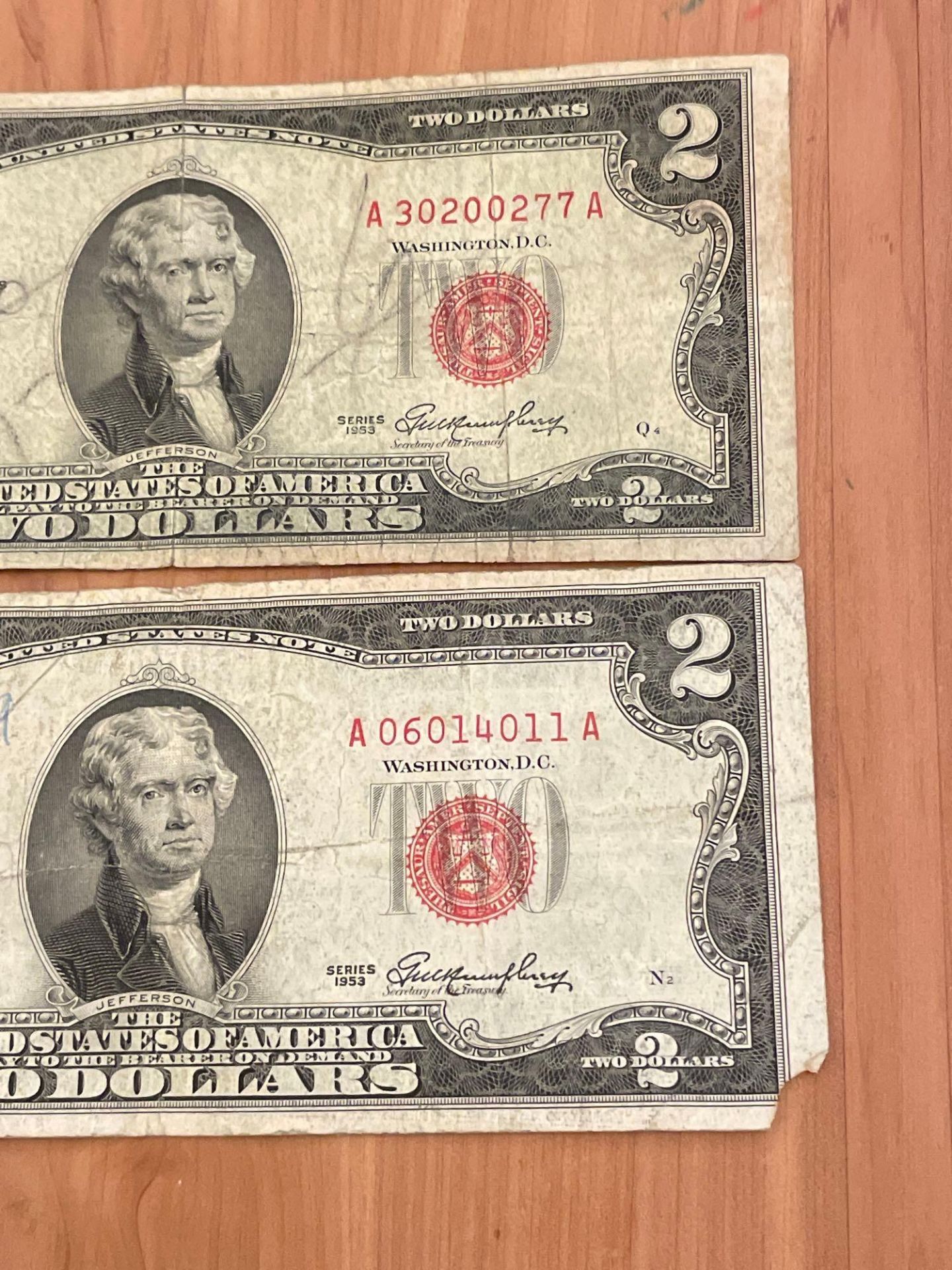 (2) $2 1953 Red Seal Notes - Image 2 of 3