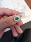 Platinum Emerald and Diamond Ring