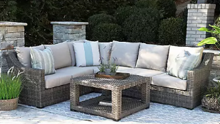 canopy home and garden alder sectional brown wicker with sunbrella cast ash