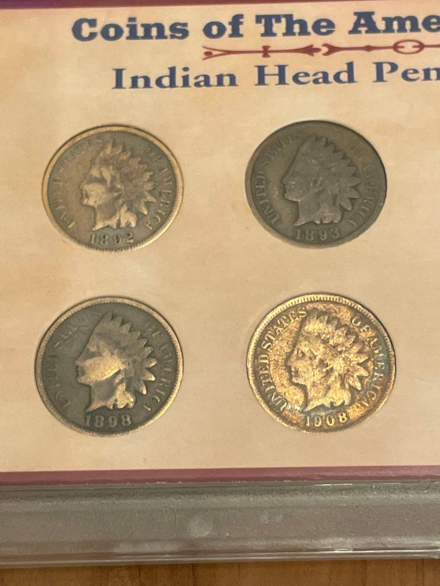 Coins of The American Frontier: Indian Head Penny Collection 1892, 1893, 1898, 1908 - Image 2 of 6