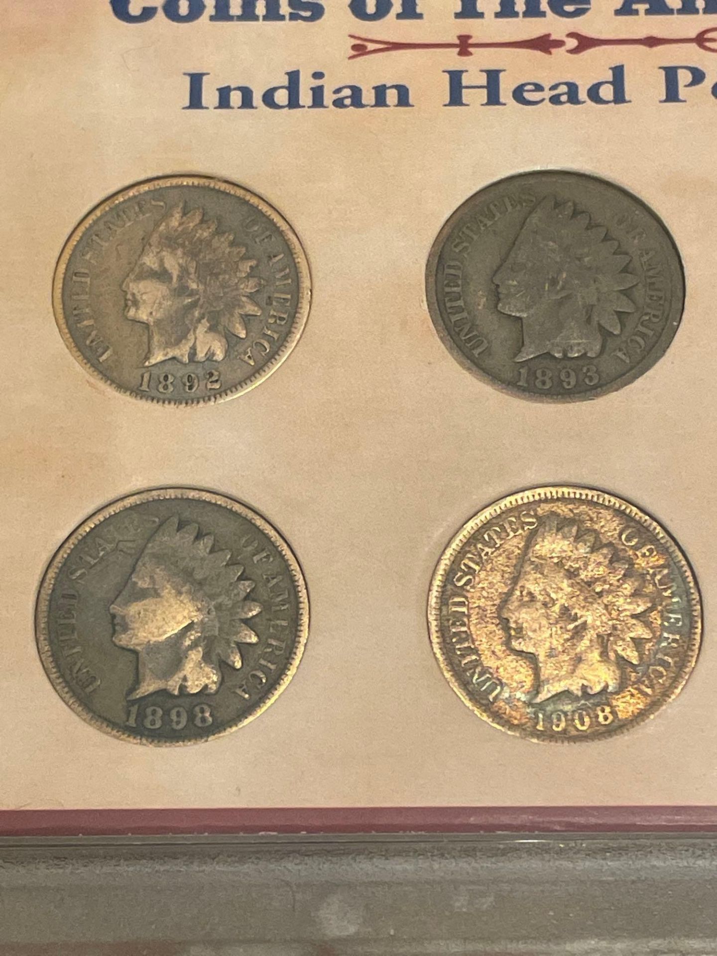 Coins of The American Frontier: Indian Head Penny Collection 1892, 1893, 1898, 1908 - Image 3 of 6