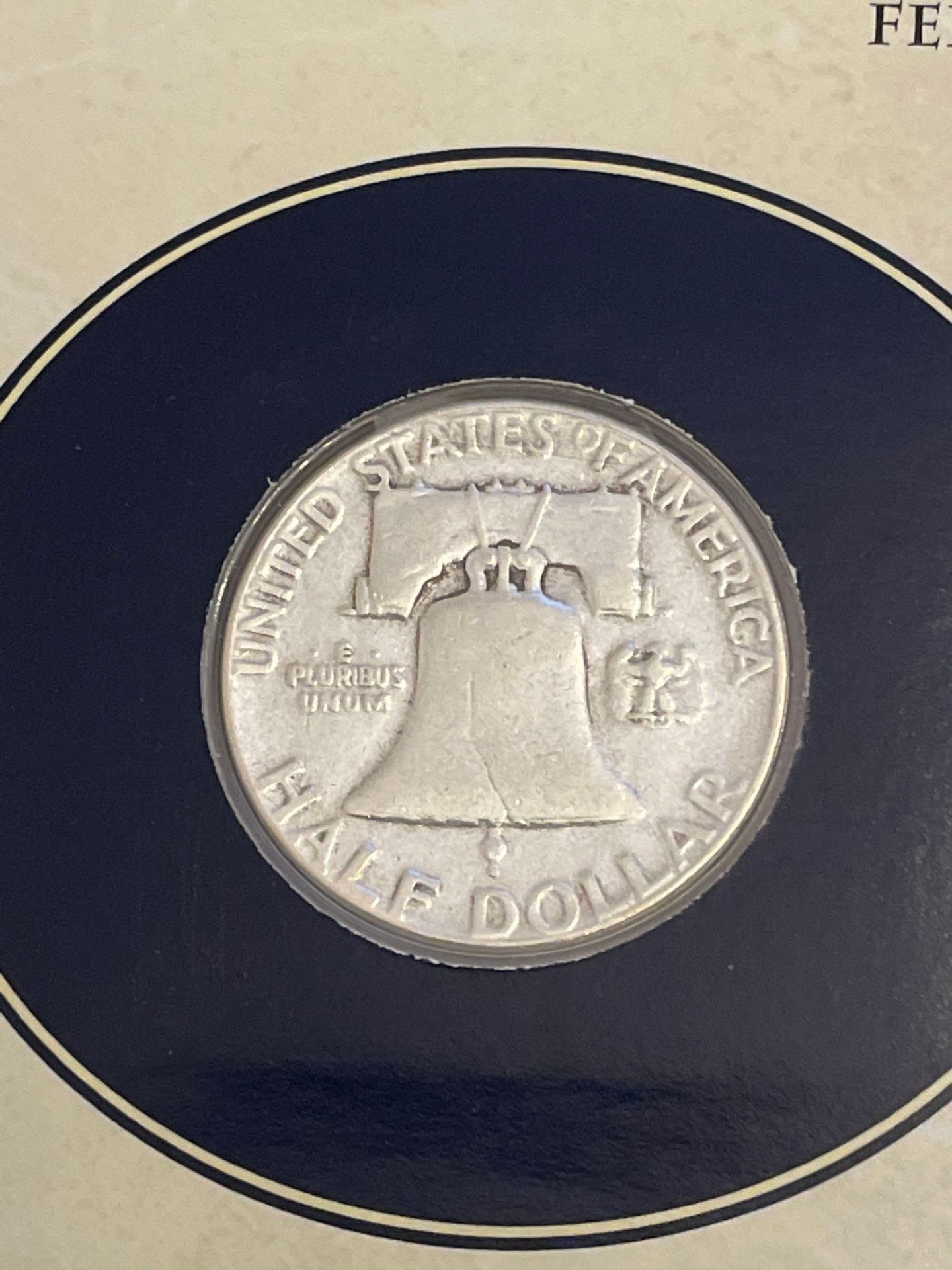 1951 Franklin Silver Half-Dollar with U.S. French Alliance Stamp - Image 5 of 5