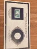 1951 Franklin Silver Half-Dollar with U.S. Higher Education Stamp