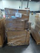pallet of seven piece patio furniture missing boxes Brown 30 in white freezer wheels and more