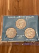 Three Susan B. Anthony Dollars