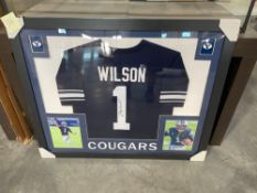 Zac Wilson Signed BYU jersey Framed