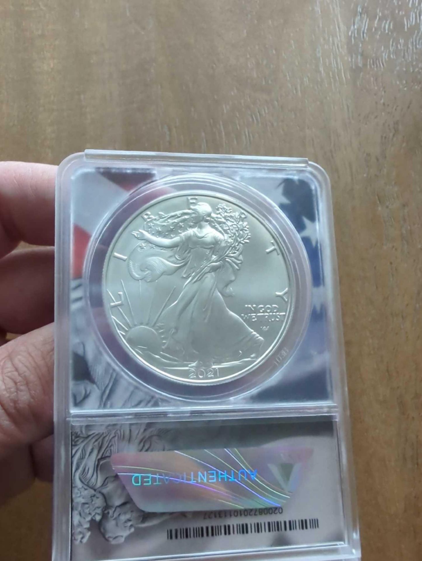 2021 First Strike type 2 Silver Eagle MS 70 - Image 3 of 4