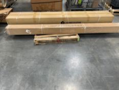 pallet of large projector screen and home course golf screen
