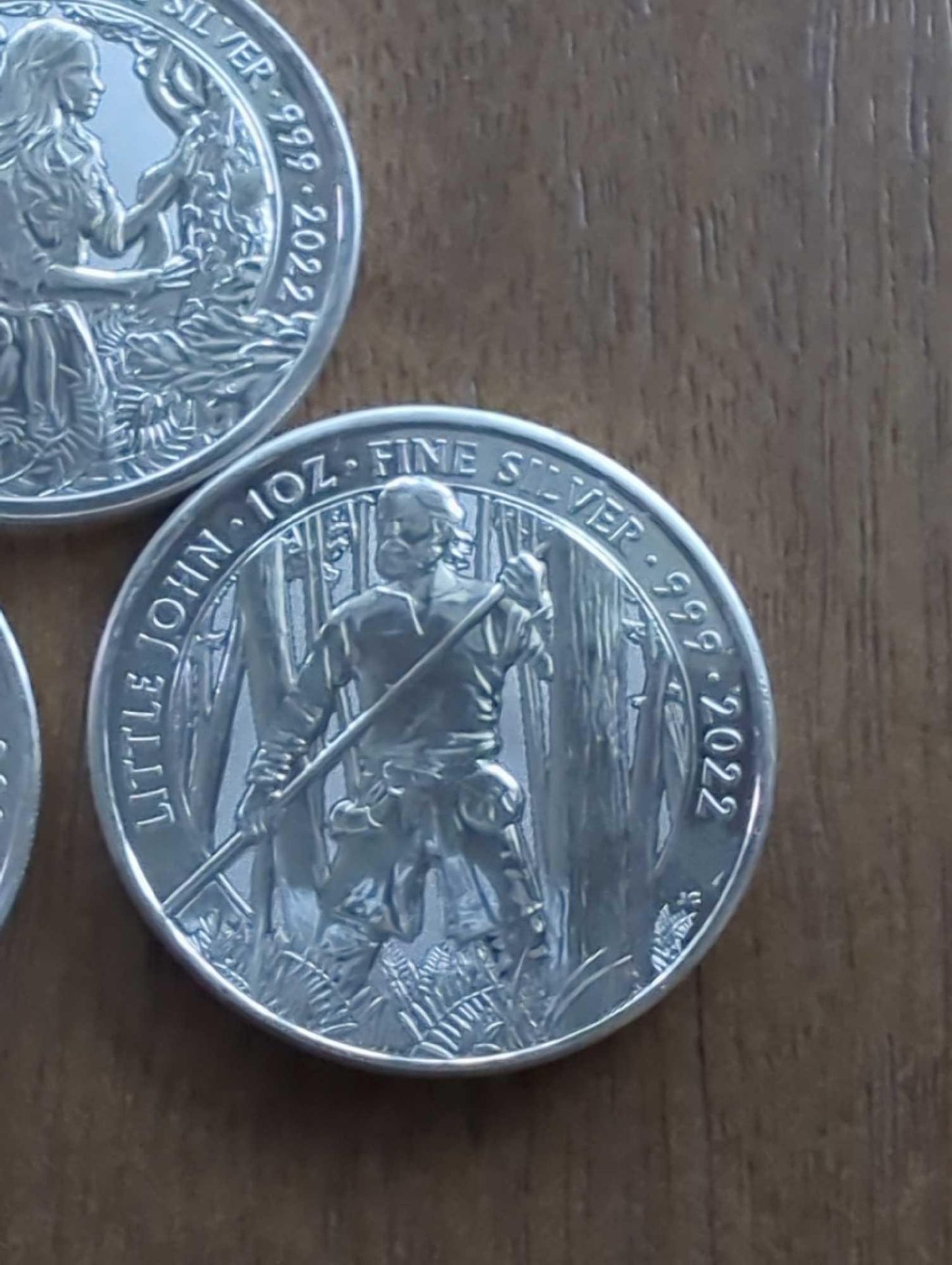 3 coin robinhood, little john, and maid marian silver set - Image 4 of 5