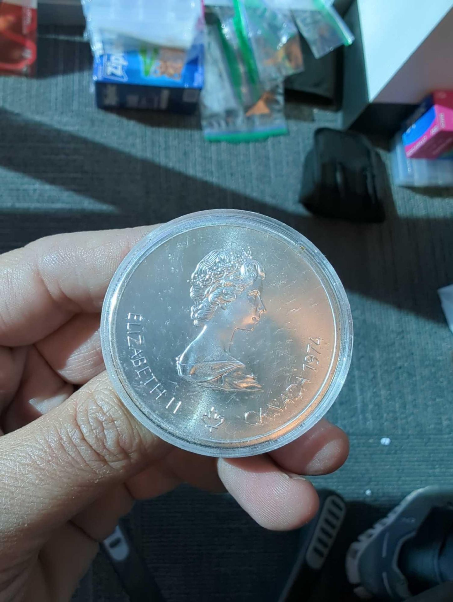 1974 Canada Queen Elizabeth Olympics Silver 10 Dollar Coin