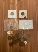 Pennies: 1900 & 1901 Indian Head, 1909 VG, 1943 WWII Steel Cents, and misc wheat back pennies
