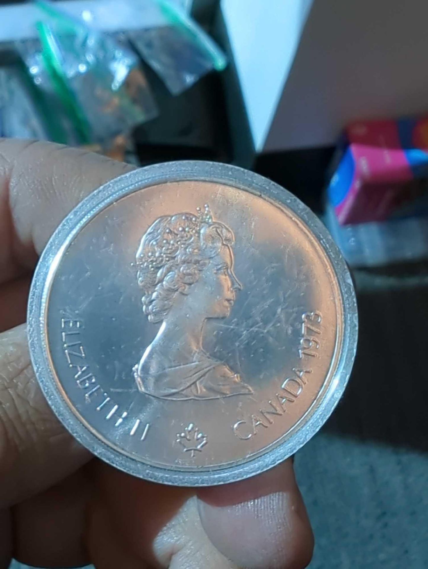 2 1973 Queen Elizabeth Olympics Silver 5 dollar coins - Image 2 of 5