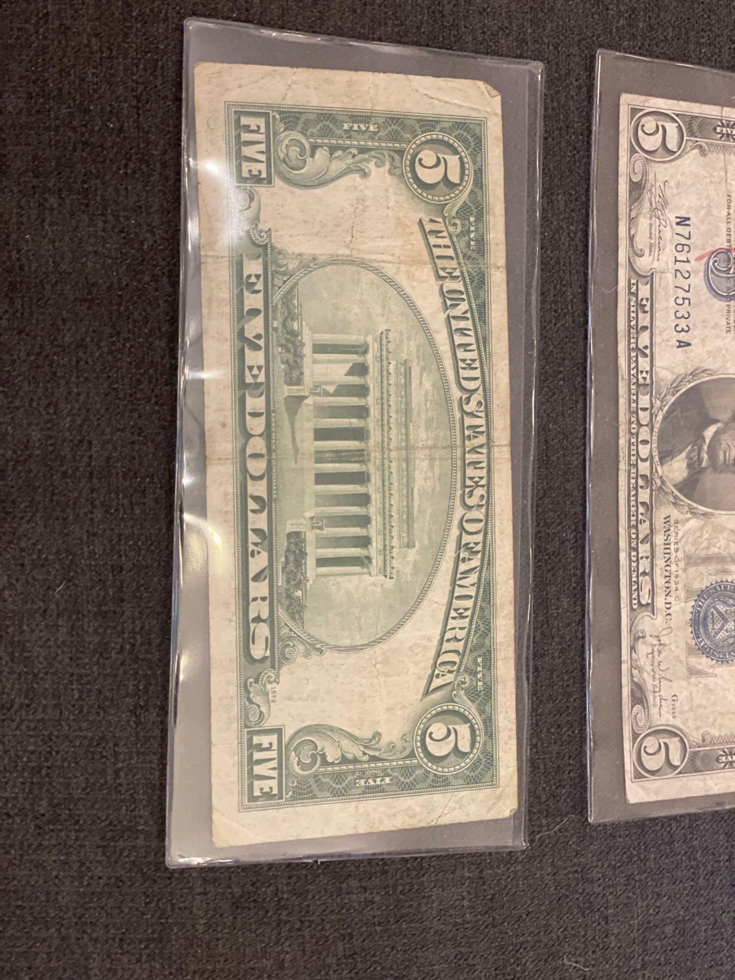 (2) 1934 C $5 Silver Certificates - Image 3 of 5