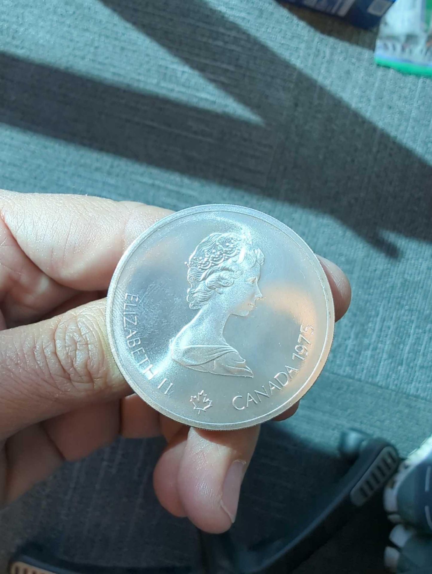 1975 Canada Queen Elizabeth Olympics Silver 10 Dollar Coin