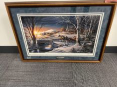 Art: Terry Redlin Framed Art "Almost Home" 1992 1 of 29500 Lithograph