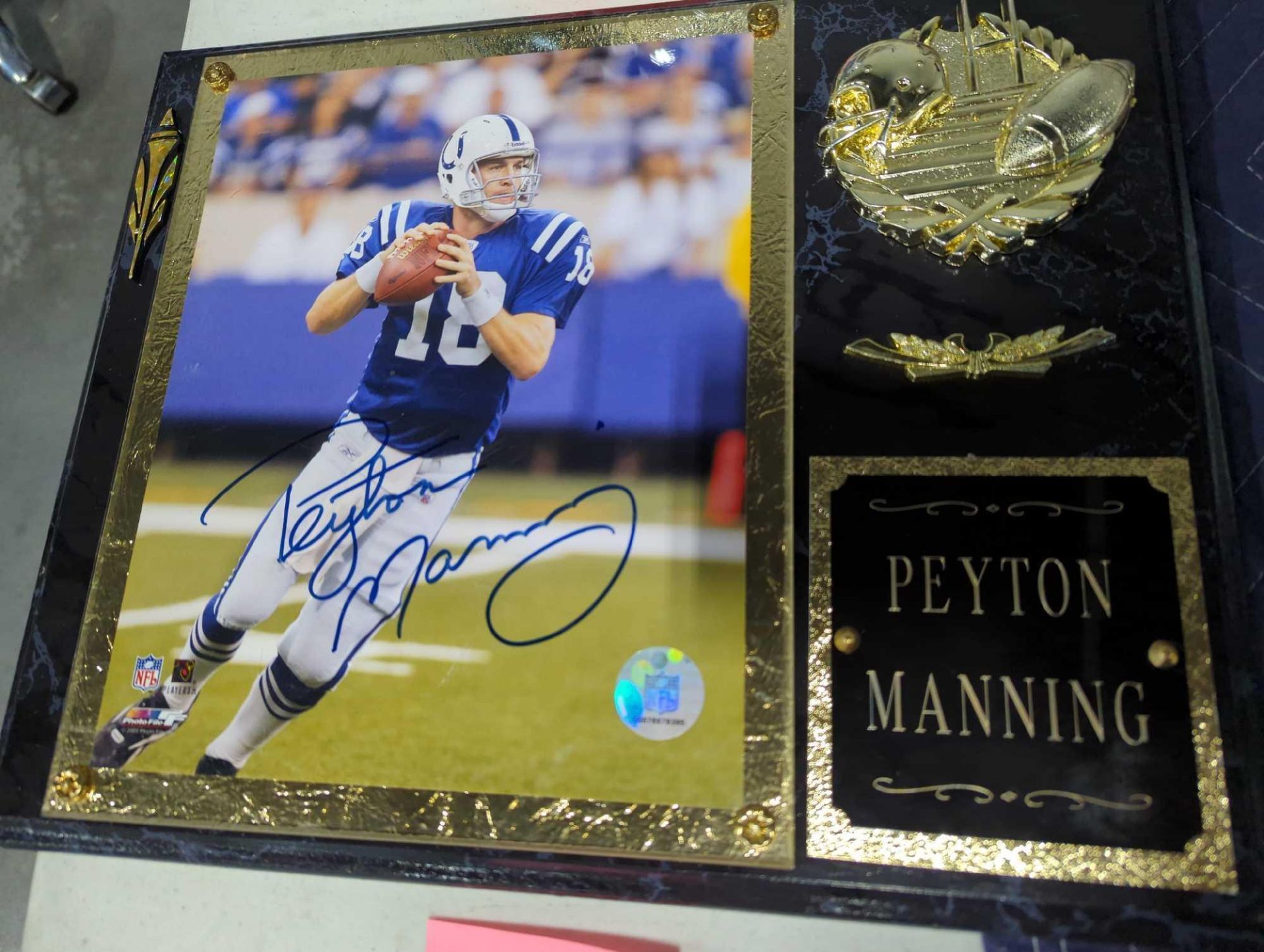 Signed Peyton Manning Plaque - Image 2 of 3