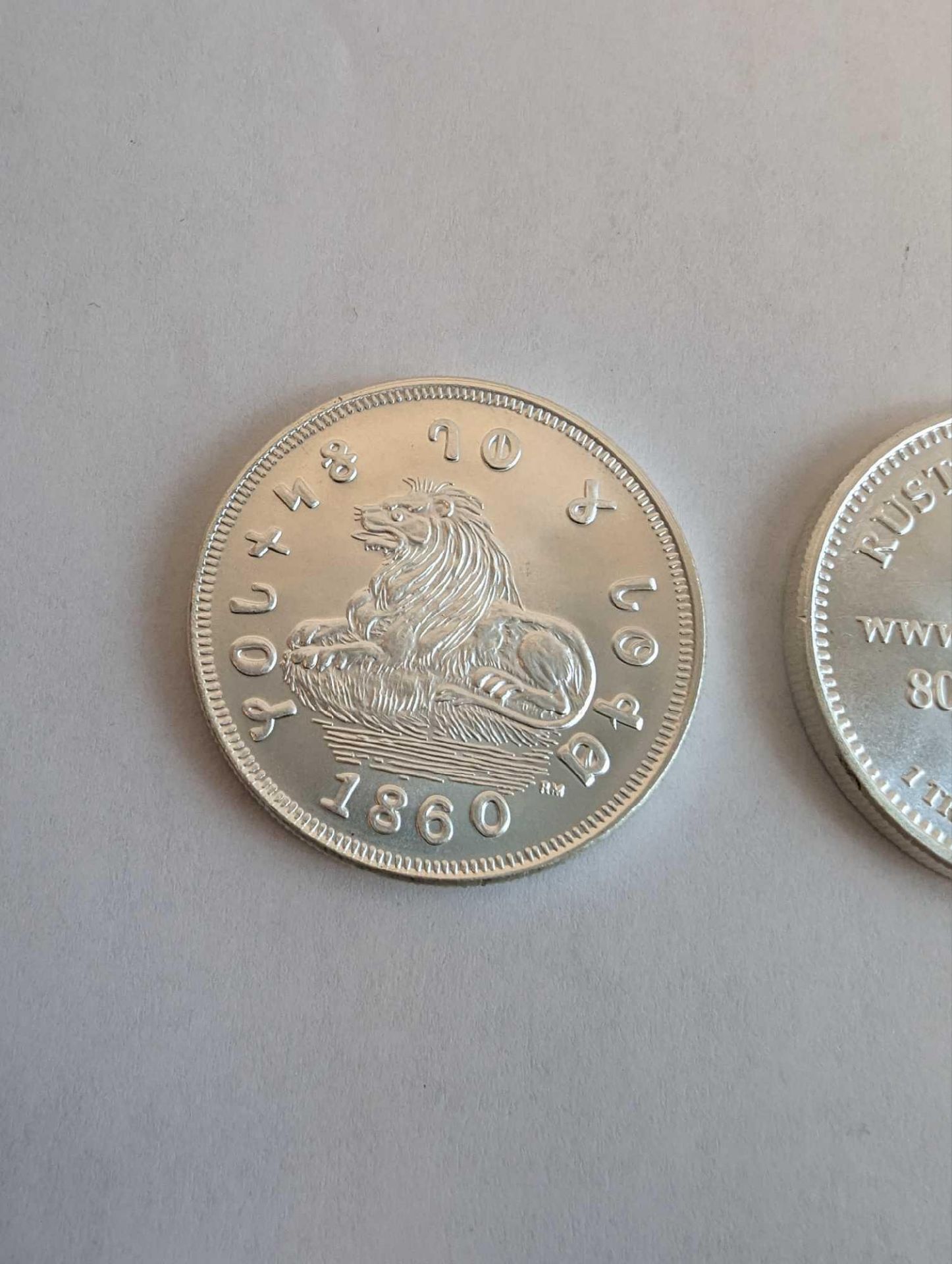 2 silver coins. Rust coin - Image 2 of 3