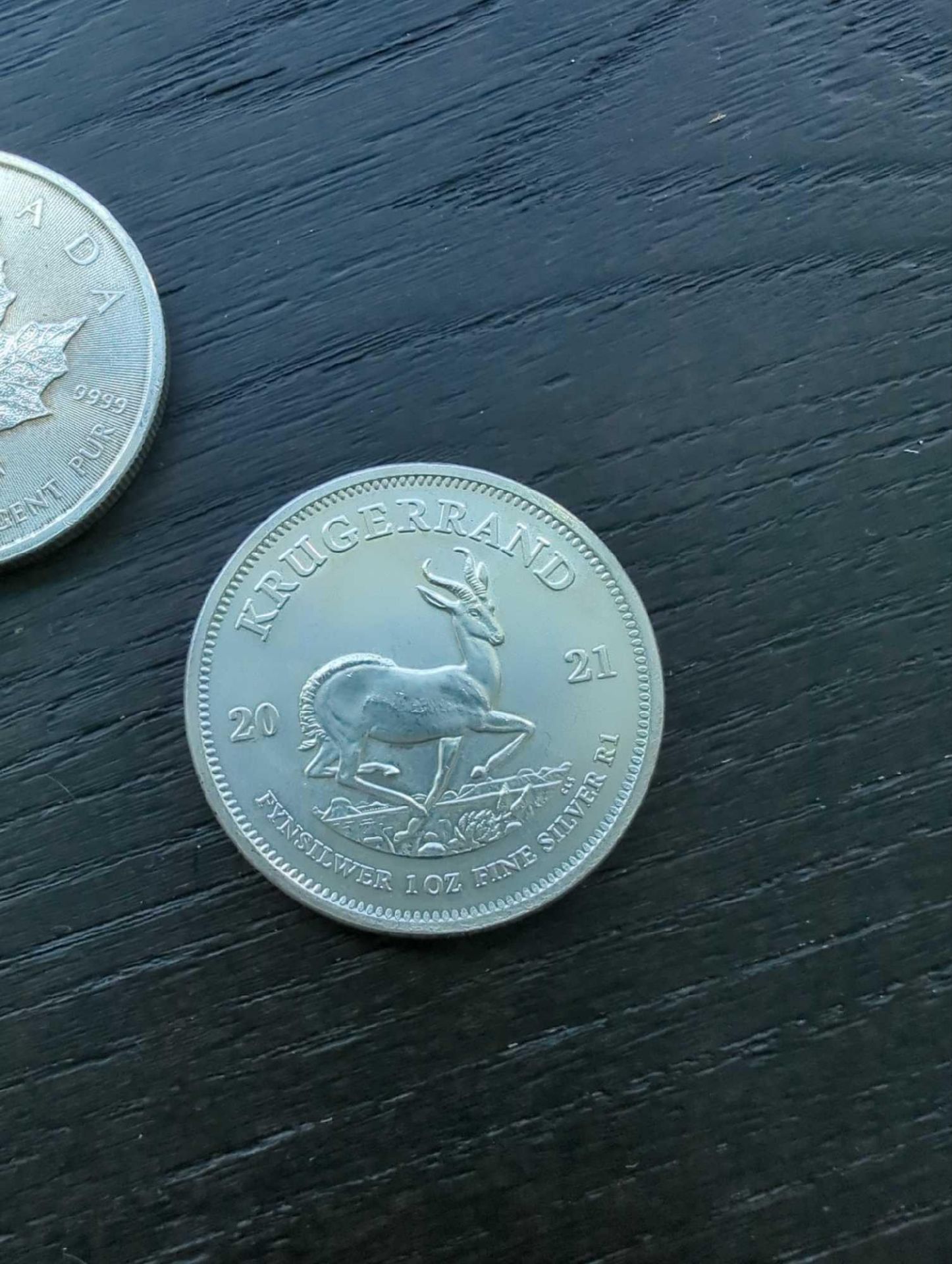 Silver Krugerrand and Maple Leaf - Image 4 of 4
