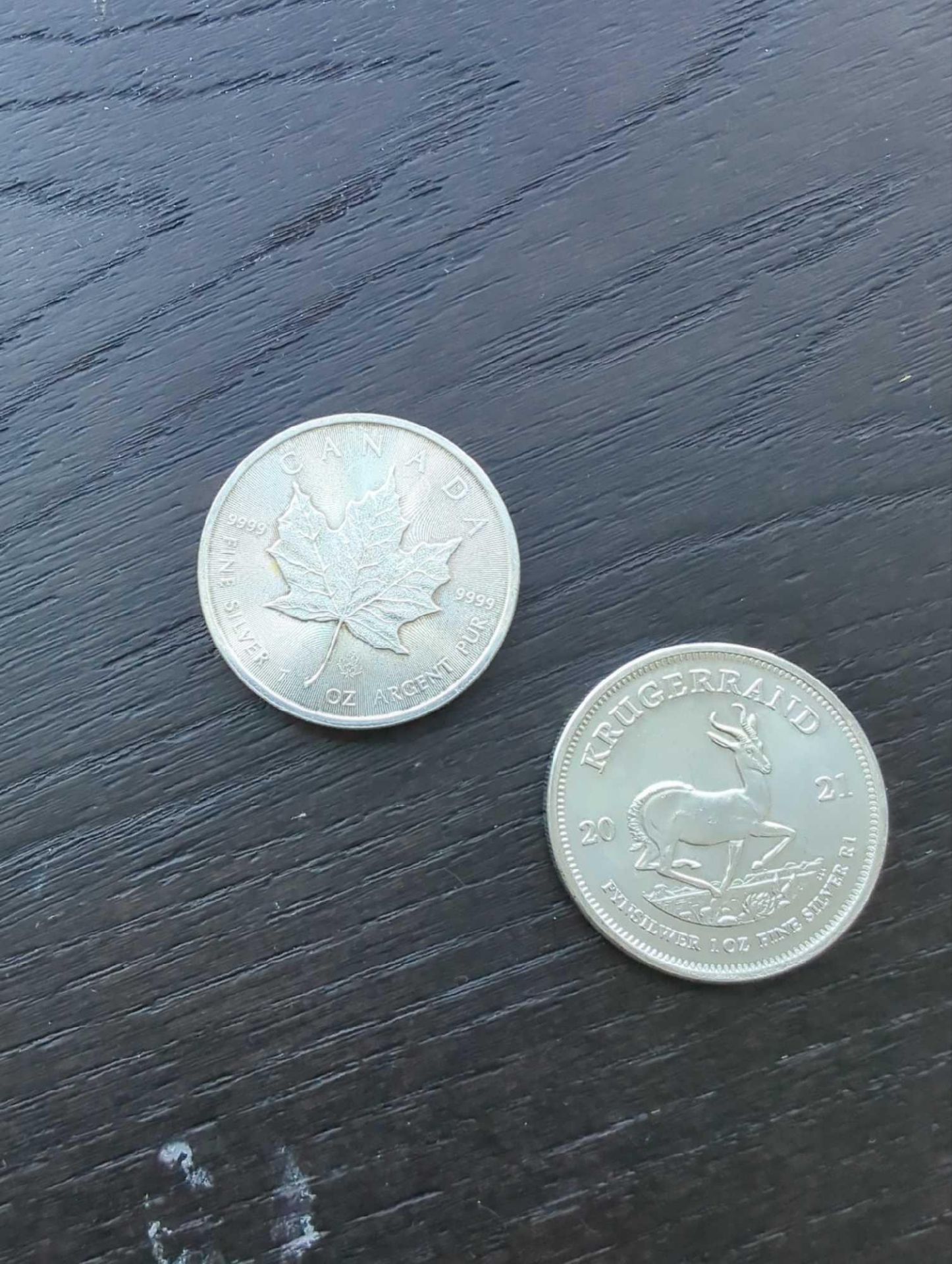 Silver Krugerrand and Maple Leaf - Image 2 of 4