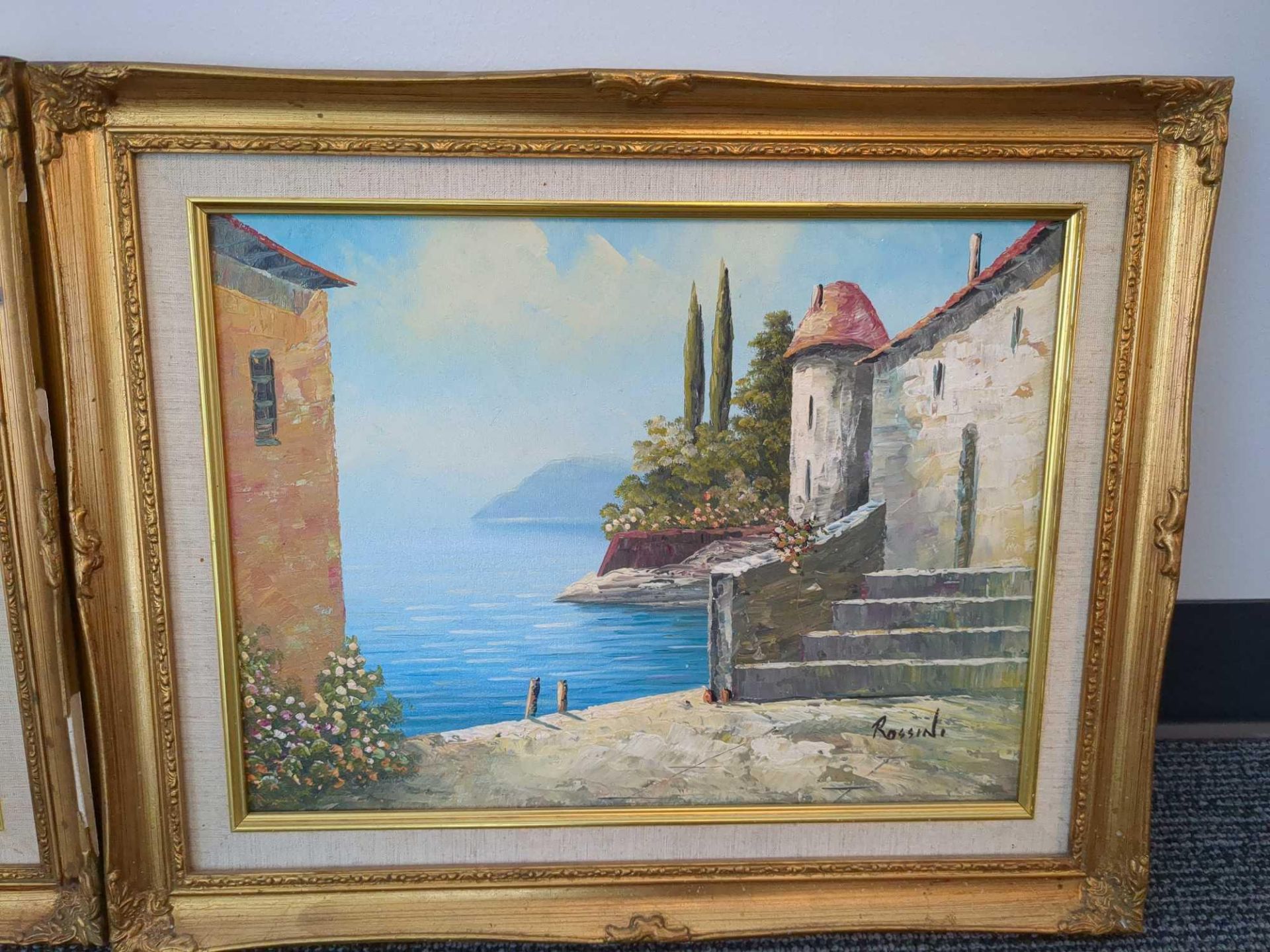 Art:Two Mediterranean /Lake Side Scene, Rossini - Image 2 of 6