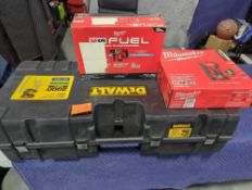 Dewalt Rotary Laser With Tripod and graded Rod, Milwaukee Tools: Cable Stapler Kit, Rotary Hammer