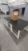 (3) Heavy duty resin top tables (adjustable, single drawer set)