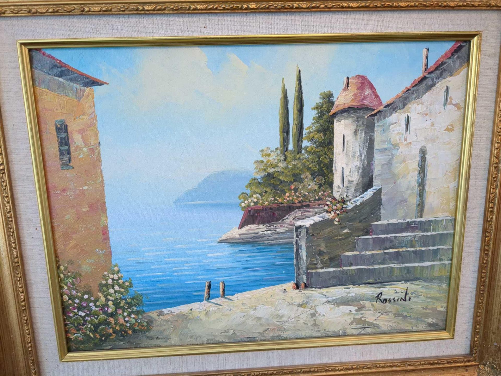 Art:Two Mediterranean /Lake Side Scene, Rossini - Image 4 of 6