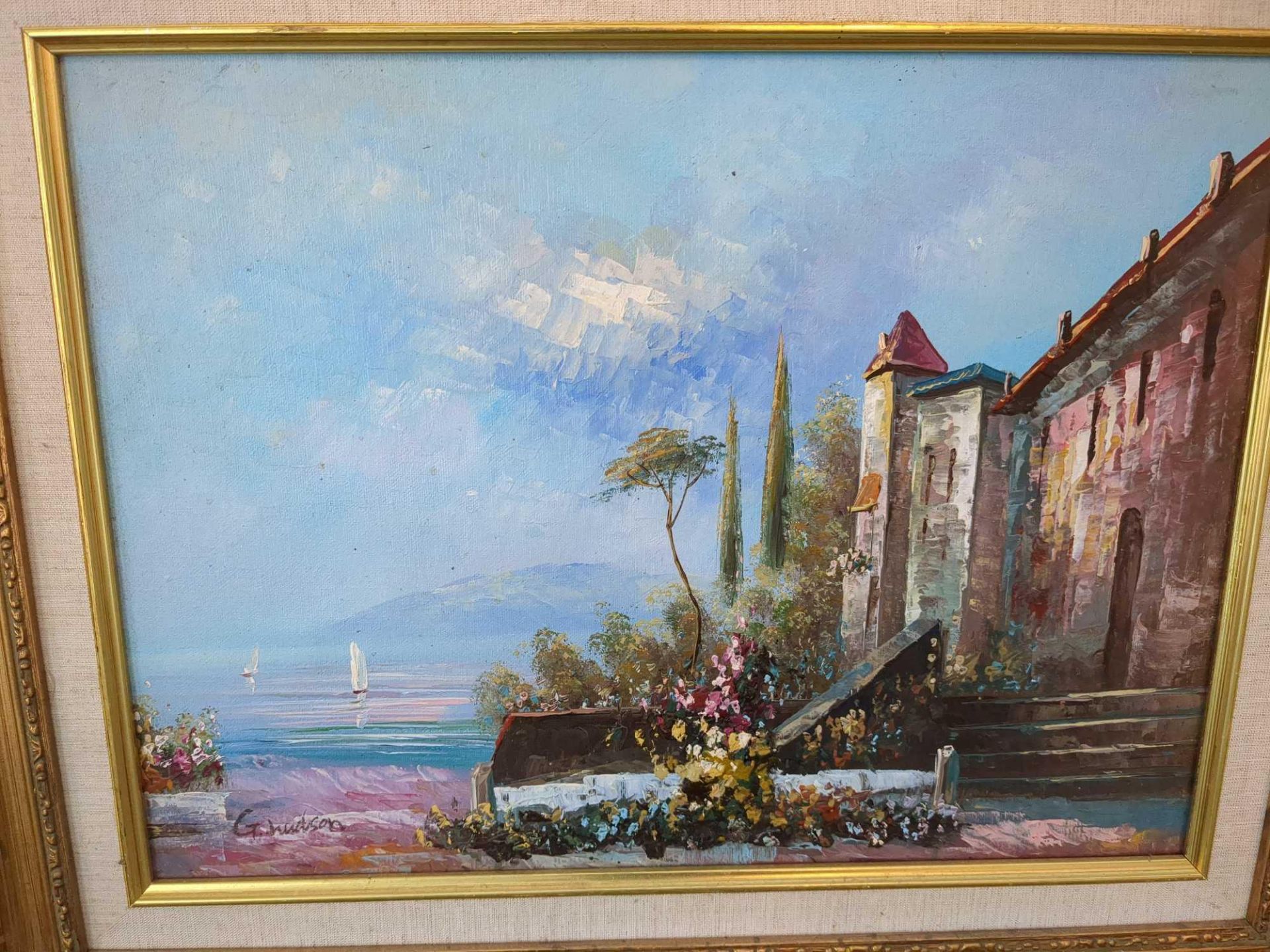 Art:Two Mediterranean /Lake Side Scene, Rossini - Image 6 of 6