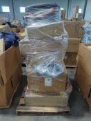 pallet of two-door Chevron cabinet, air handler, car wheel and more