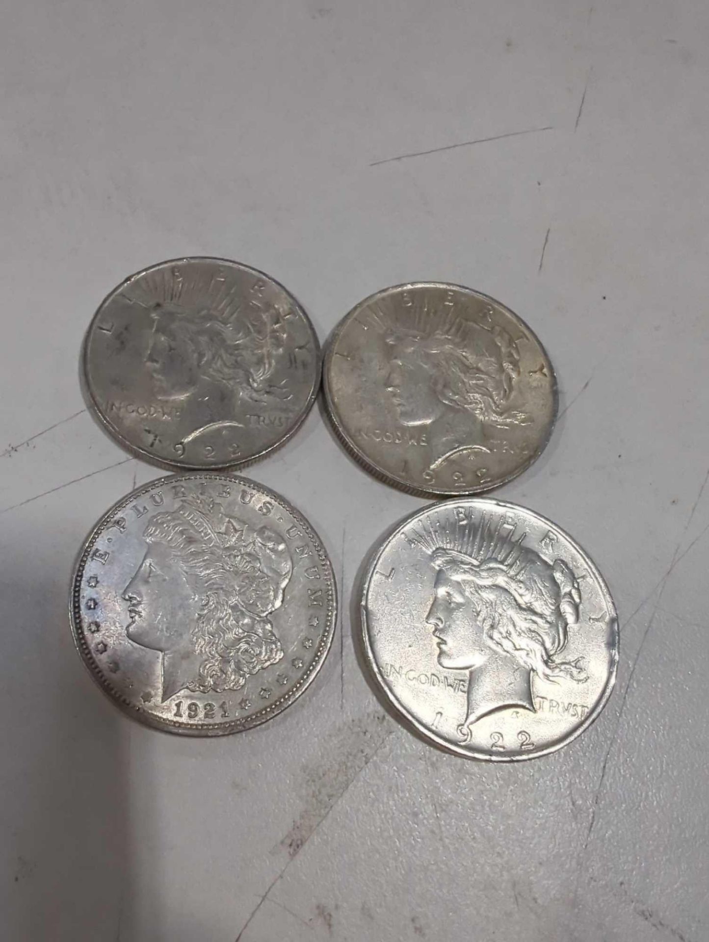 4. 1922 Silver peace dollars