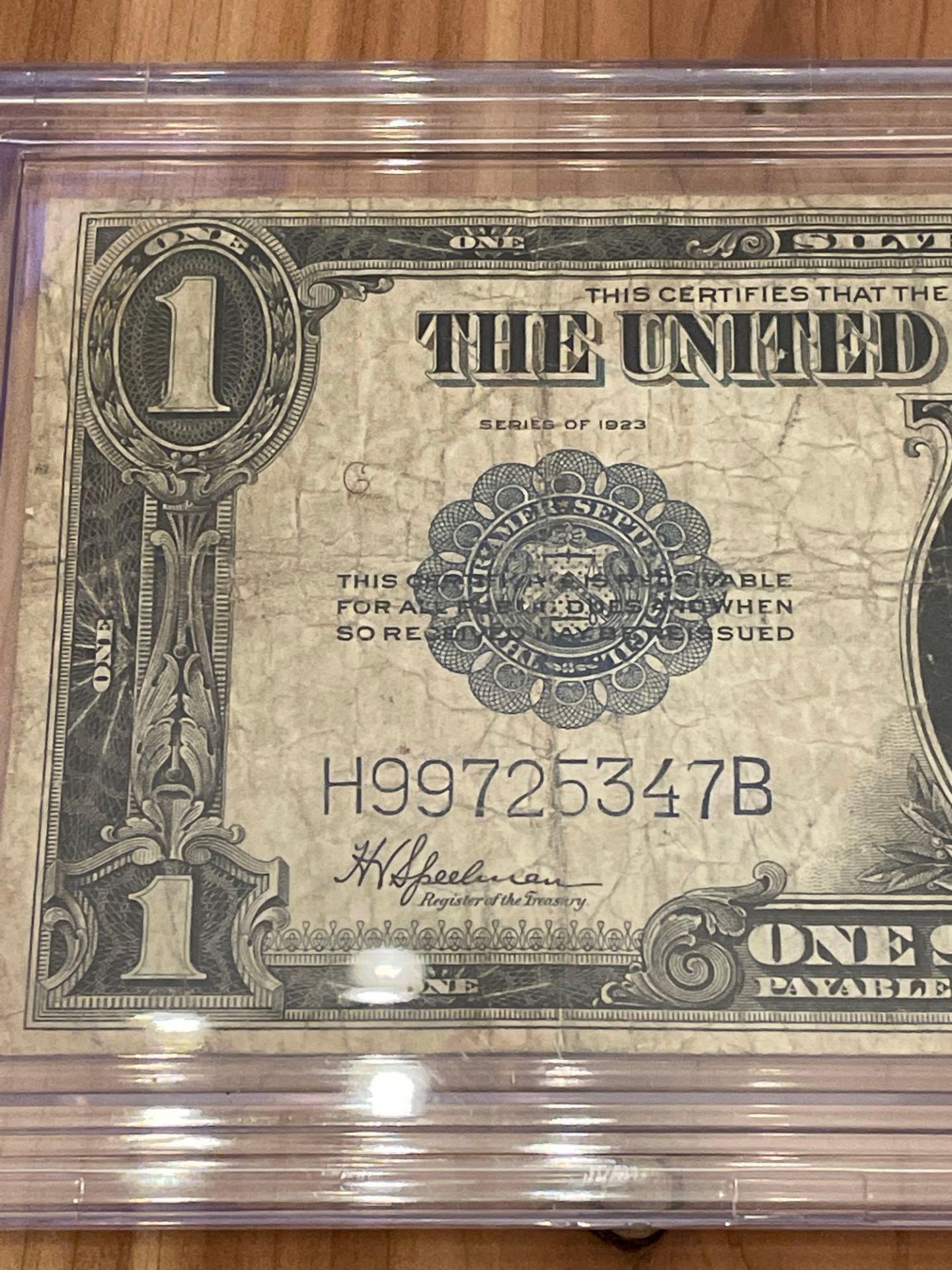 1923 $1 Fine Silver Certifcate "Horse Blanket" - Image 3 of 4