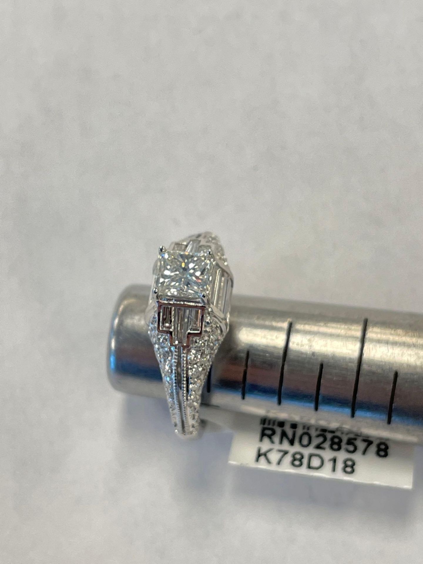 Platinum Diamond Ring .71 ct Center Diamond, 2.04 cts tw Diamond - Image 2 of 10