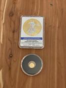 1933 St Gaudens Platinum/Gold Double Eagle replica & mini St. Gauden coin