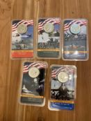 (5) 2022 Armed Forces JFK 50c uncirculated coins