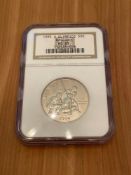 1995 s Olympic Silver 50C Baseball MS69