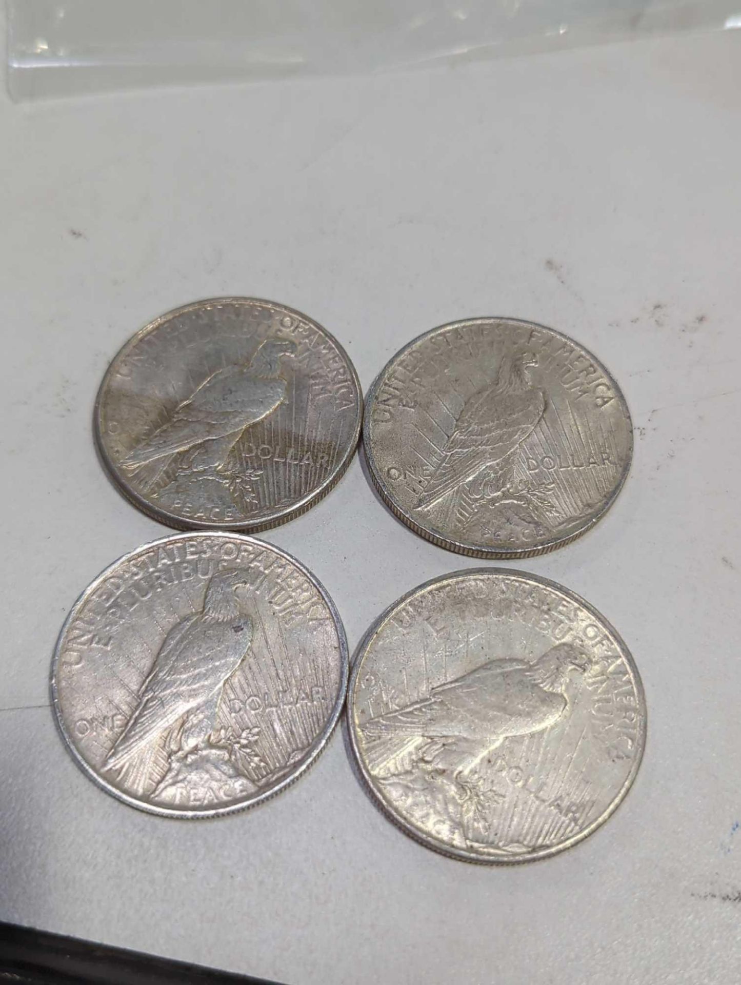 Four Silver Peace Dollars: 1922, 1922, 1923, 1923 - Image 2 of 2