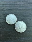 2 American Indian/Buffalo Silver Coins