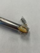 14k Yellow Gold Lady's Custom Made Diamond & Opal Ring