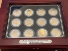 12 Limited-edition Platinum/Gold Coins