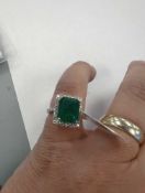 18K Two Tone Gold 5.41 ctw, Emerald Beryl & .63 ctw Diamond Ring