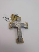 custom diamond and gold cross 5.75 carats total weight of diamonds