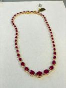 Ruby and diamond necklace 34 carats ruby 5.76 carats diamonds