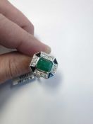 18 karat white gold 4.29 carat emerald beryl, 1.39 carat total