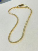 14 karat yellow gold diamond tennis necklace 9.63 carats