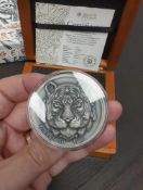 2021 2 oz Antique Niue Silver Zentangle Art Tiger Coin (Box + CoA)