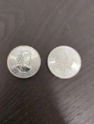 2 Canadian Maple Leaf Coins