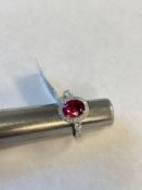 Platinum Ruby and diamond ring 2.23 carats of ruby 32 karat of diamond