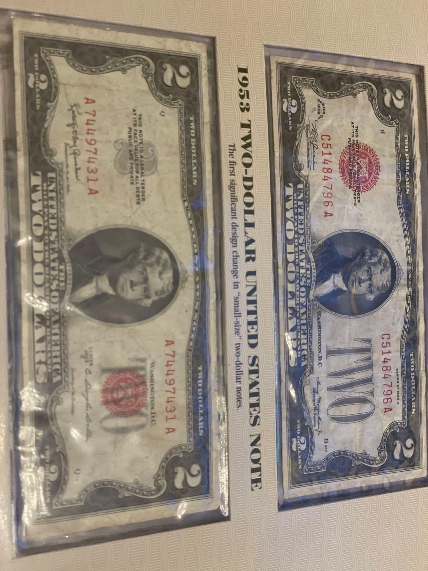 $2 Notes Folio Banknote Set "Red & Green Seals", uncut sheet - Image 2 of 8