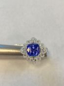 tanzanite and diamond ring 9.4 karat tanzanite 2.16 carat diamond